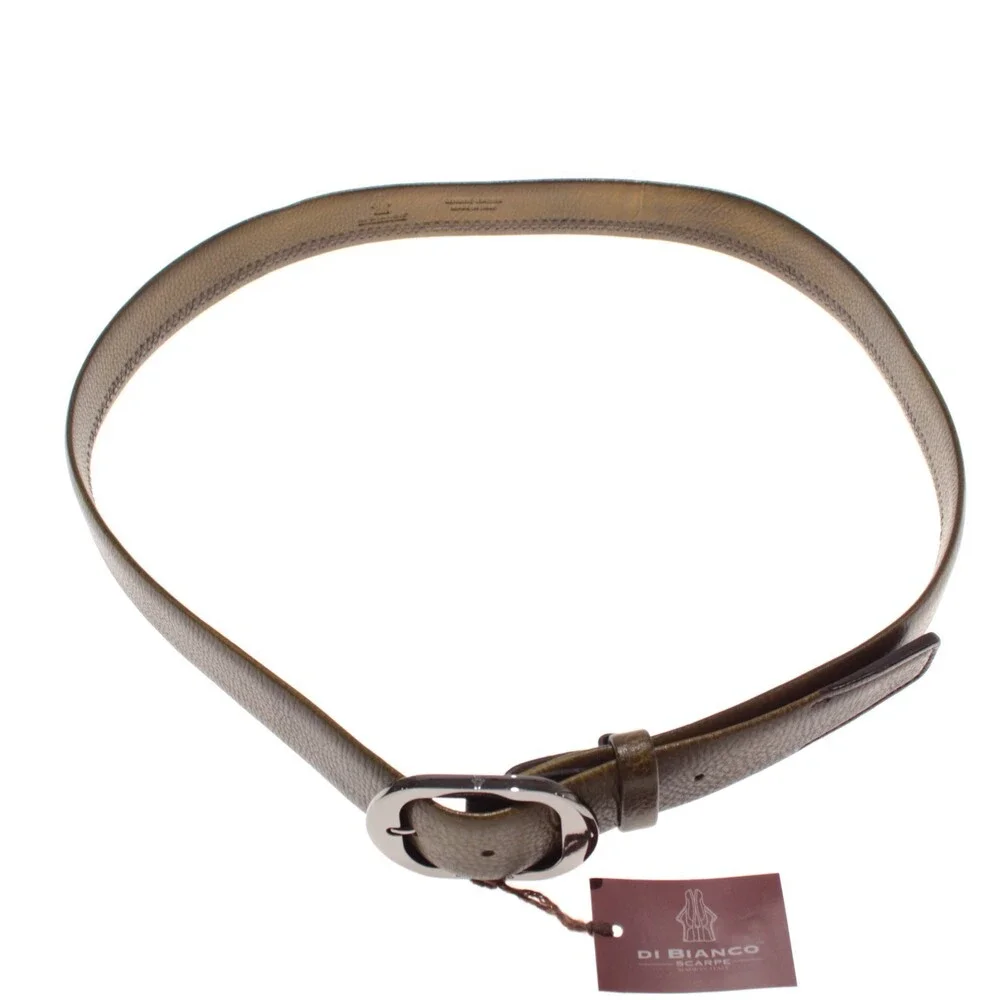 Di Bianco NWT Cut to Size Dress Belt In Green Pebbled Leather One Size
